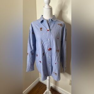 Talk of the Walk denim Holiday Shirt Size 1x